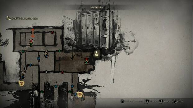 Silent Hill f - Sala de culto, ubicacin del omamori Toro en la esquina nordeste de los vestuarios