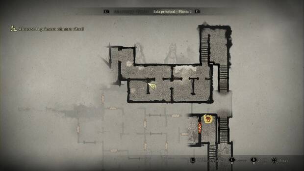 Silent Hill f - Sala principal, ubicación del Cadáver seco en la segunda planta