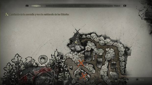 Silent Hill f - Ebisugaoka (V), ubicacin del altar de Inari al noroeste de las casas de la montaa, donde est la Carta de una madre estricta