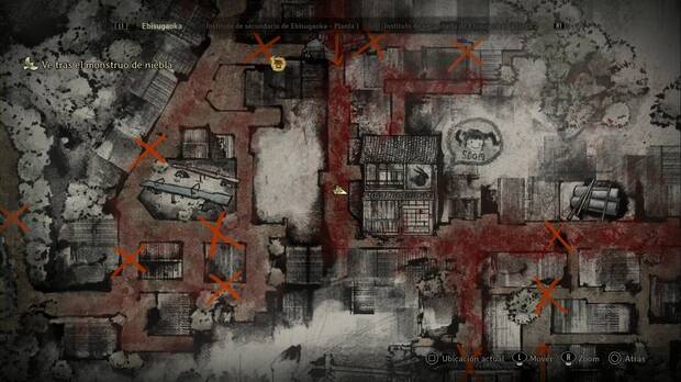 Silent Hill f - Ebisugaoka (VI), ubicación del Peine antiguo junto al bazar de Chizuruya