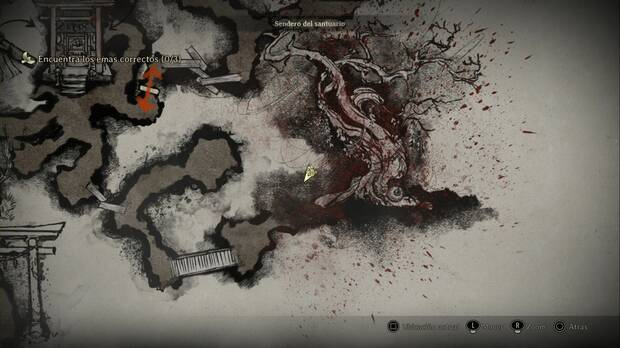 Silent Hill f - Sendero del santuario (NG+), ubicación de la caja de Inari-sama #2 en las raíces del árbol al sudeste