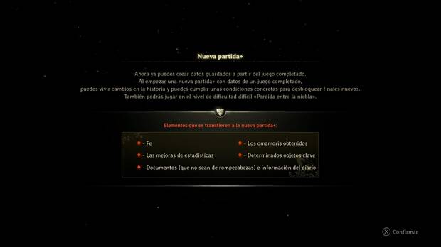 Silent Hill f - Nueva partida+, qu se conserva en NG+