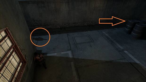 Metal Gear Solid Delta - Rango FOXHOUND, ruta para salir del patio de la cárcel