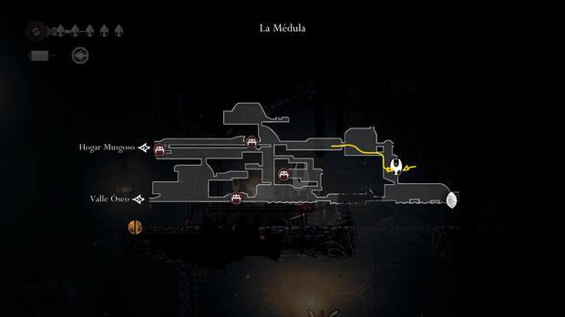 Hollow Knight Silksong - Ubicación en el mapa de la herramienta Alfiler recto