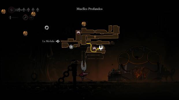 Hollow Knight Silksong - Ubicación en el mapa de la herramienta Aguijón cortante