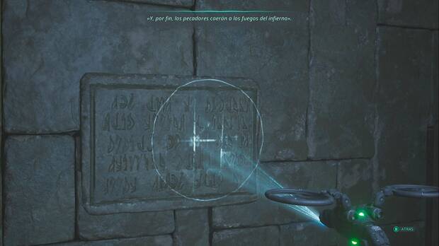 Hell is Us - Bosque de Senedra, el dron examina los textos de las paredes