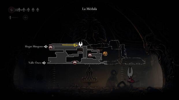 Hollow Knight Silksong - Ubicación en el mapa de la vía campana 02