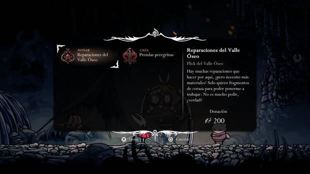 Hollow Knight Silksong - Dónde se desbloquea la misión Reparaciones del Valle Óseo