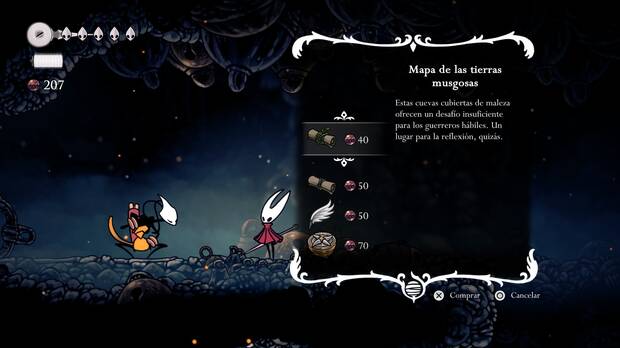 Hollow Knight Silksong - Dónde conseguir el mapa de las tierras musgosas, Valle Óseo