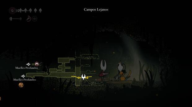 Hollow Knight Silksong - Ubicación de la comerciante Shakra y el mapa de Campos Lejanos