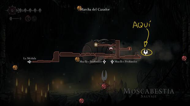 Hollow Knight Silksong - Ubicacin en el mapa del Blasn de Bestia