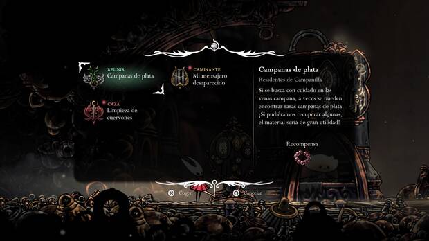 Hollow Knight Silksong - Dónde se desbloquea la misión Campanas de plata