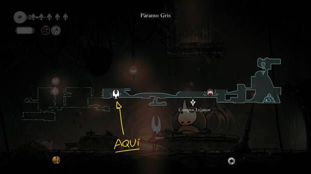 Hollow Knight Silksong - Localización en el mapa del inicio de la misión Bichos de Telalejana