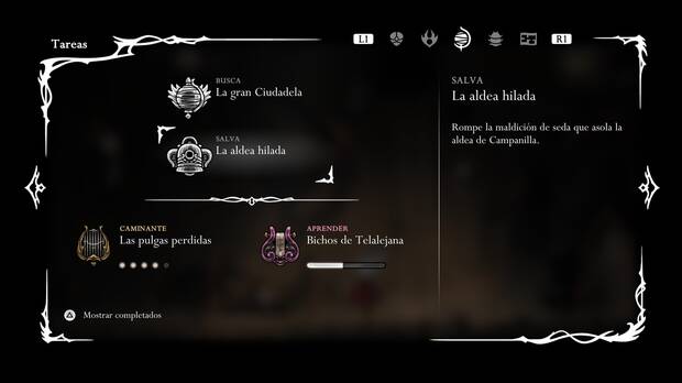 Hollow Knight Silksong - Dónde se desbloquea la misión La aldea hilada