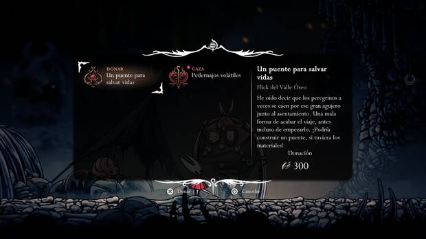 Hollow Knight Silksong - Dónde se desbloquea la misión Un puente para salvar vidas