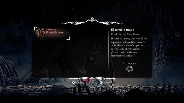 Hollow Knight Silksong - Dónde se desbloquea la misión El terrible tirano