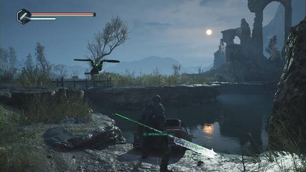 Hell is Us - Esteros de Acasa, coche encallado en la orilla de las ruinas grandes