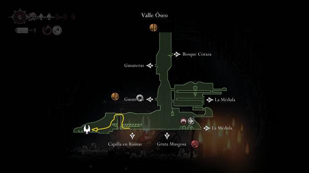 Hollow Knight Silksong - Ubicacin en el mapa del Blasn del Errante