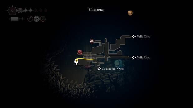 Hollow Knight Silksong - Localización en el mapa de Brote de plasmio 03 de la misión Asistente de alquimista