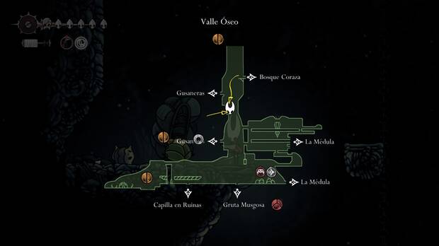 Hollow Knight Silksong - Localización en el mapa de Tipp en la misión Mi mensajero desaparecido