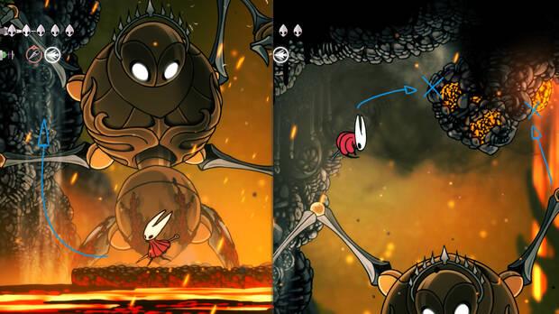 Hollow Knight Silksong - Golpear las rocas explosivas para terminar el combate contra el jefe final Cuarto Coro