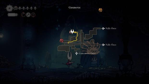 Hollow Knight Silksong - Localización en el mapa del inicio de la misión Asistente de alquimista