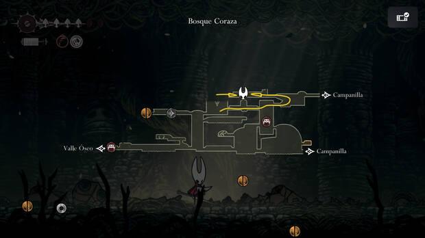 Hollow Knight Silksong - Localización en el mapa del jefe final Hermana Vastiguera
