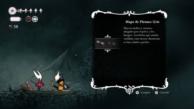Hollow Knight Silksong - Dónde conseguir el mapa de Páramo Gris