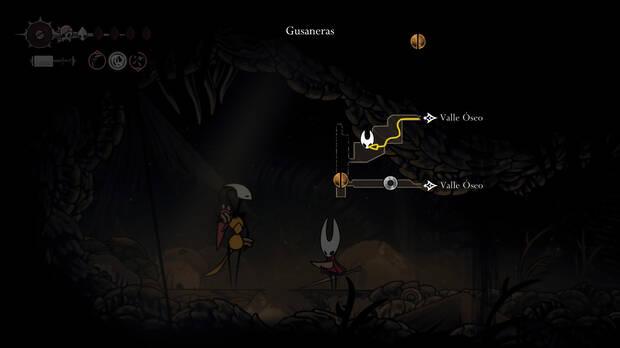 Hollow Knight Silksong - Ubicación de la comerciante Shakra y el mapa de las Gusaneras