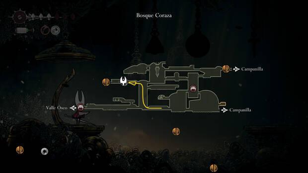 Hollow Knight Silksong - Ubicación en el mapa de la vía campana 07