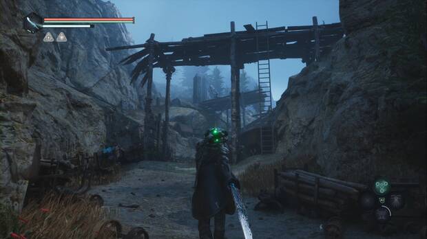 Hell is Us - Colinas Vyssa, escalera de mano que lleva a los andamios sobre la posicin de Tania