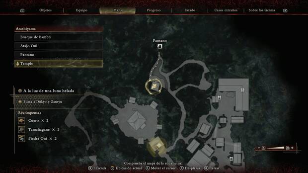 Onimusha: Way of the Sword - A la luz de una luna helada; ubicación de la caja de la casa más al norte del Templo con Tela de algodón