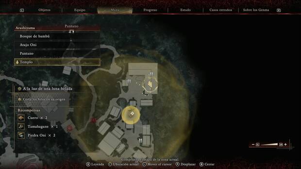 Onimusha: Way of the Sword - A la luz de una luna helada; ubicación de la caja con tela de algodón en el altillo del segundo tejedor