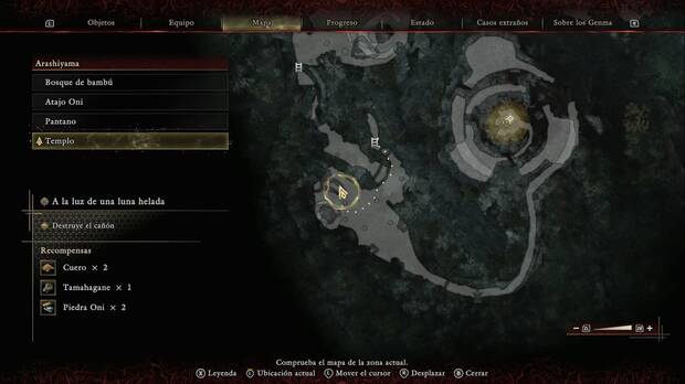 Onimusha: Way of the Sword - A la luz de una luna helada; ubicación de la pendiente por la que llegar hasta el cañón