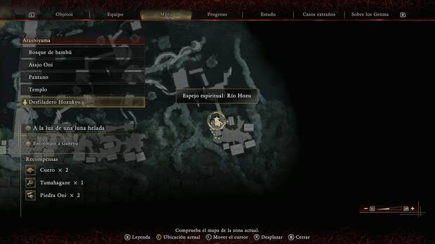 Onimusha: Way of the Sword - A la luz de una luna helada; ubicaci�n del espejo R�o Hozu al comienzo del Desfiladero Hozukyo