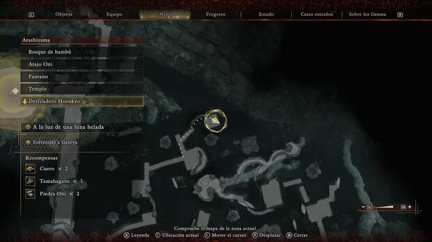 Onimusha: Way of the Sword - A la luz de una luna helada; plataforma al nordeste del Desfiladero Hozukyo con una caja que contiene Cuero