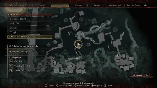 Onimusha: Way of the Sword - A la luz de una luna helada; ubicaci�n de la caja con cuero al nordeste de la aldea del Desfiladero Hozukyo