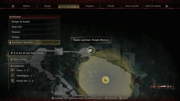 Onimusha: Way of the Sword - A la luz de una luna helada; ubicaci�n del espejo espiritual Templo Horin-ji