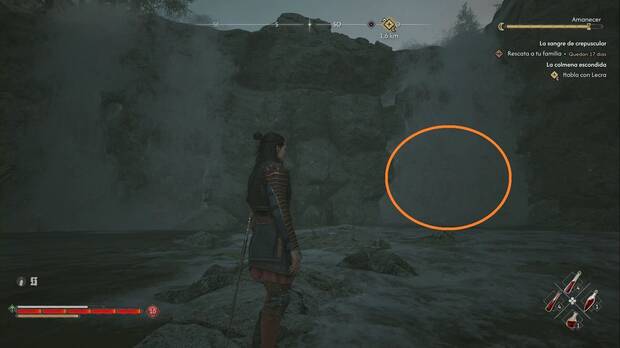The Blood of Dawnwalker - Mejores amuletos y anillos; catarata que esconde una cueva con el Medall�n de intercesor
