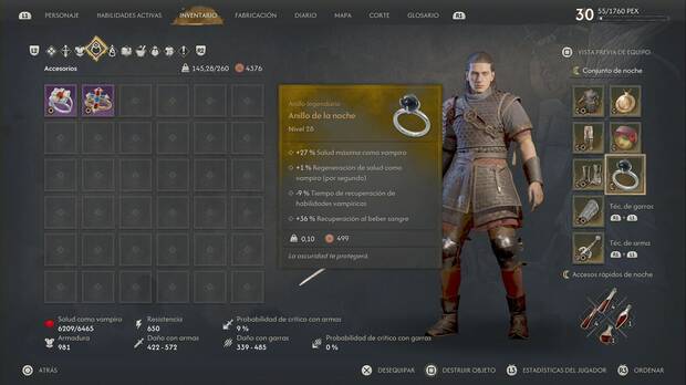 The Blood of Dawnwalker - Mejores amuletos y anillos; Anillo de la noche