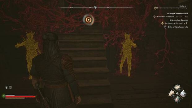 The Blood of Dawnwalker - Una cuesti�n de amor; estatuas junto a la puerta pintada