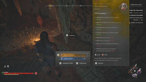 The Blood of Dawnwalker - La colmena escondida; Placa de Isbrand en una caja de la cueva donde Isbrand está atrapado