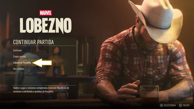 Marvel’s Wolverine - Opción de la Cabaña de Pesadilla en el menú principal para repetir misiones de historia