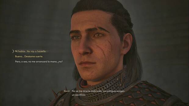 The Blood of Dawnwalker - Más fuerte que Aquiles; Coen decide si mete o no el brazo en la hendidura del ídolo