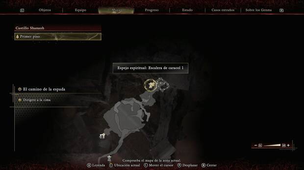 Onimusha: Way of the Sword - El camino de la espada; ubicación del espejo espiritual Escalera de caracol 1 en la zona del Primer piso