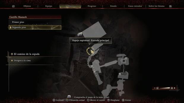 Onimusha: Way of the Sword - El camino de la espada; ubicación del espejo Entrada principal en la zona norte del segundo piso