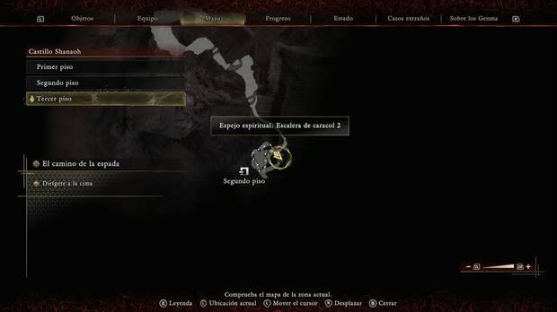 Onimusha: Way of the Sword - El camino de la espada; ubicación del espejo escalera de caracol 2 en el tercer piso