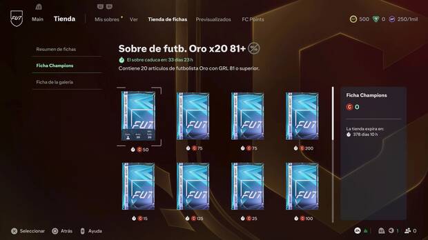 Cómo conseguir recompensas de Champions en la tienda de fichas de EA Sports FC 27