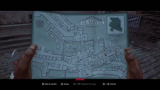 Silent Hill Townfall - Llegada; mapa del litoral de St. Amelia
