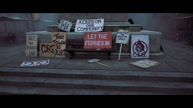 Silent Hill Townfall - Una conexi�n; ubicaci�n del documento Folleto de la manifestaci�n y vigilia en la plaza del pueblo, en las calles